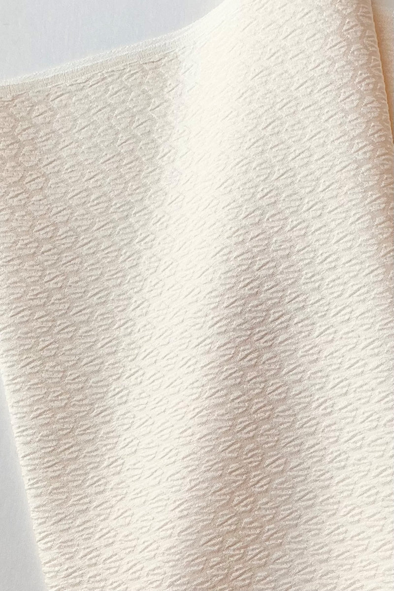 正絹帯揚六角形　オフホワイト