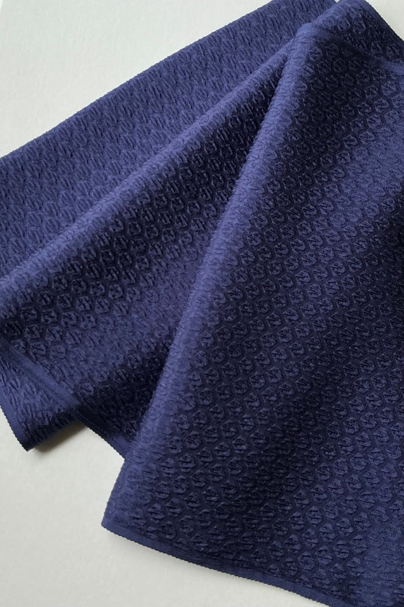 正絹帯揚げ 六角形　ネイビー