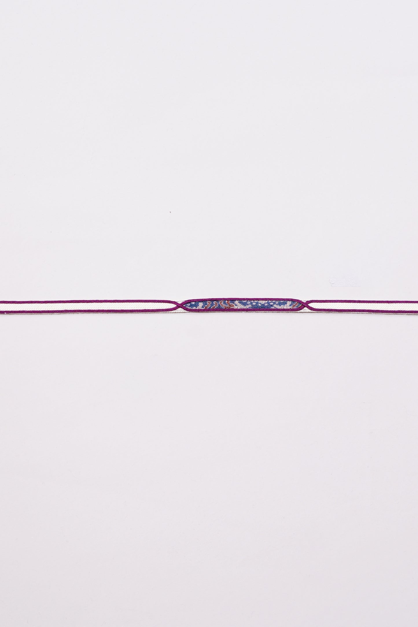 帯締　紫ライン/柄入