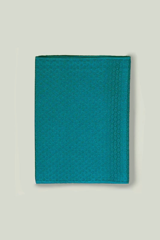 正絹帯揚げ 六角形　ターコイズブルー