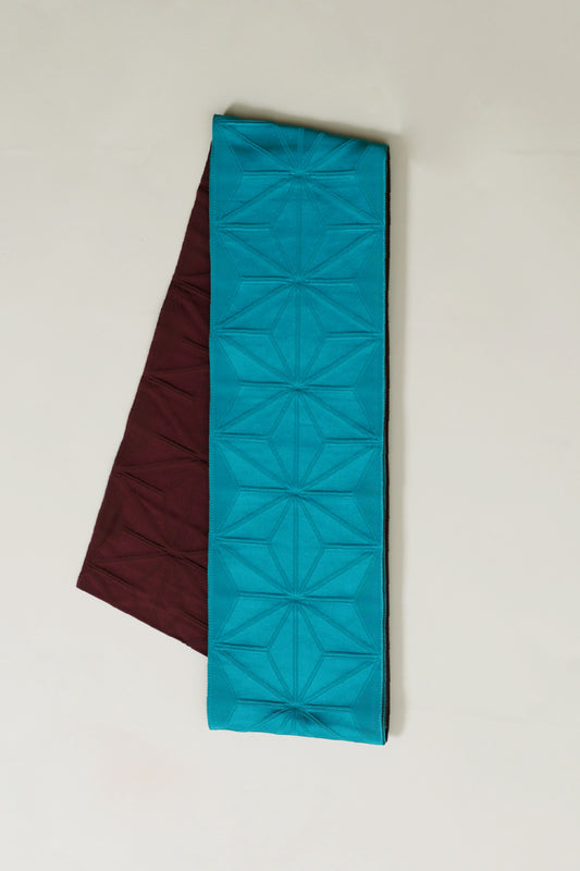 半巾帯 麻の葉 ターコイズ