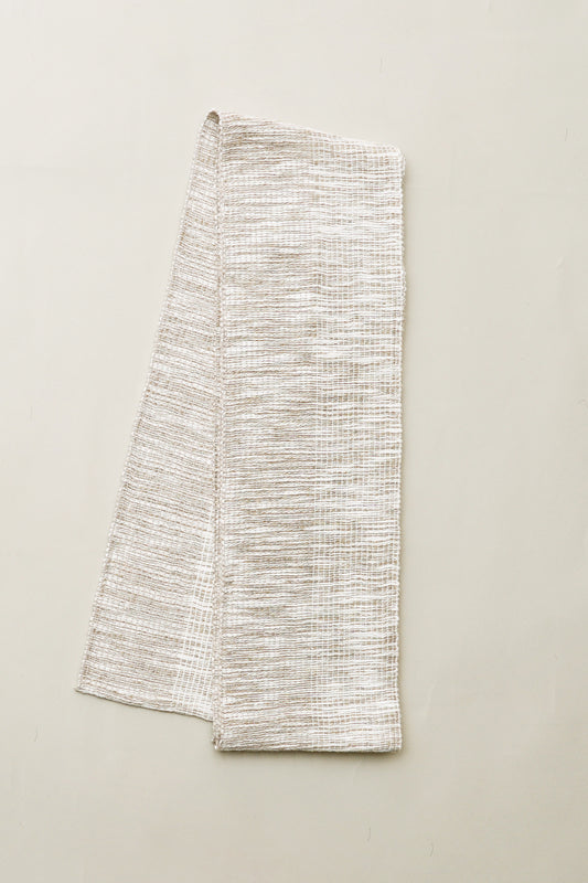 半巾帯 marble オフホワイト×ベージュ 　